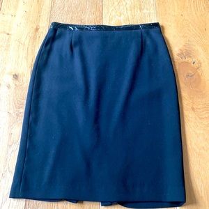 Elie Tahari Black Pencil Skirt with Leather Waist